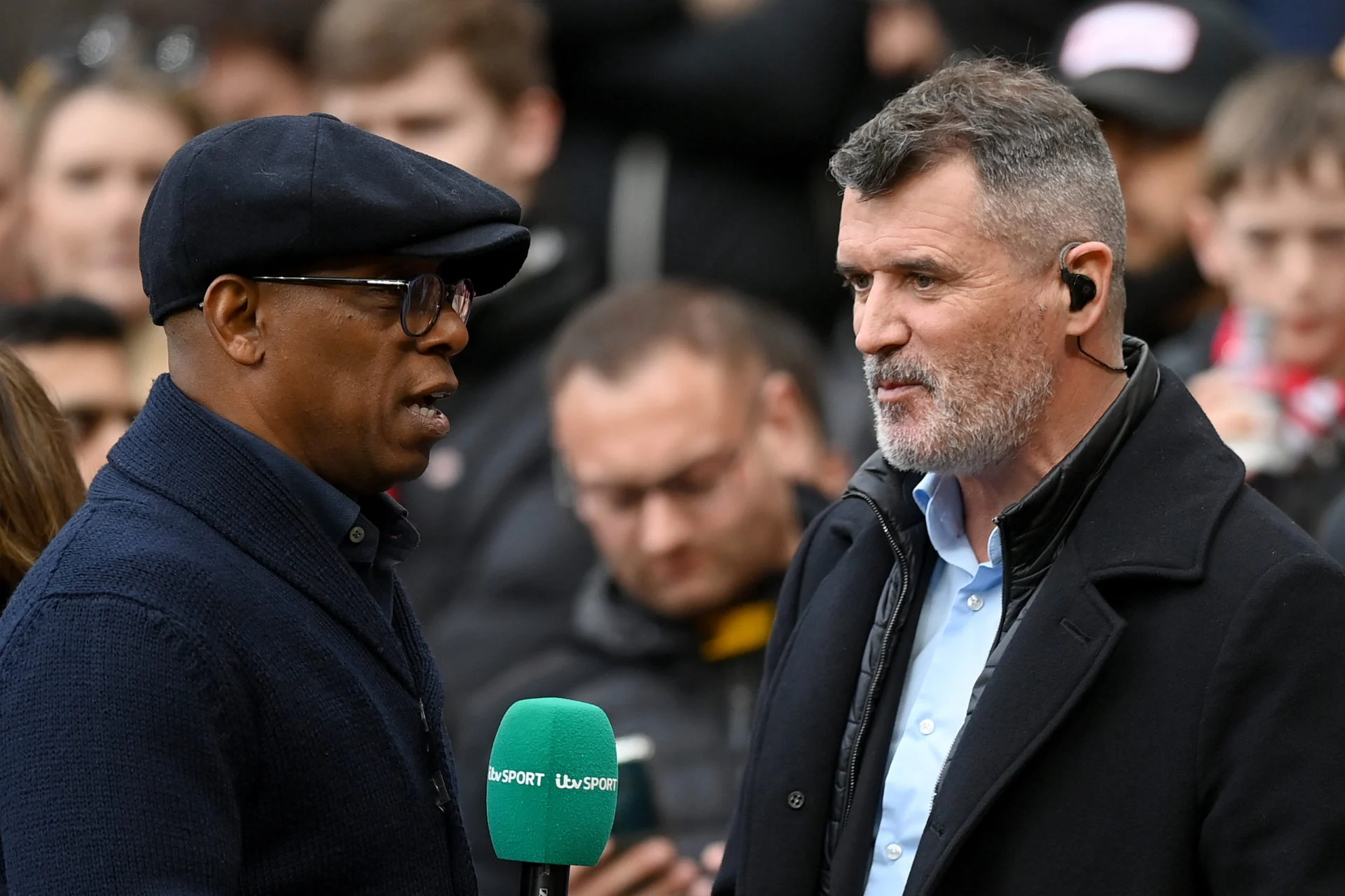 Roy Keane and Ian Wright in a heated argument about Ange Postecoglou